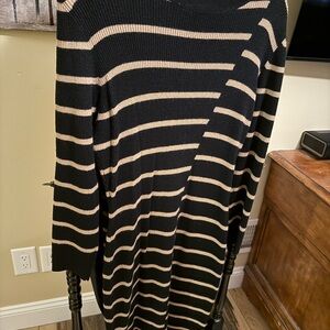 Lane Bryant Black and Tan Striped Sweater